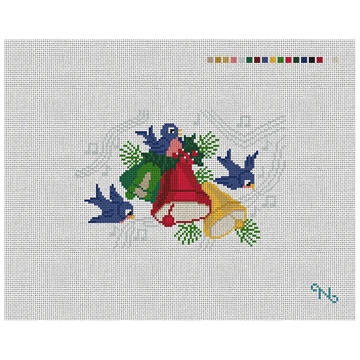 Holiday Bells Vintage Card Needlepoint Kit