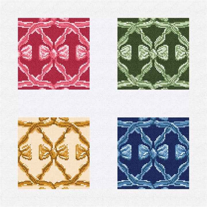 Holiday Bows Needlepoint Coaster Set Kit