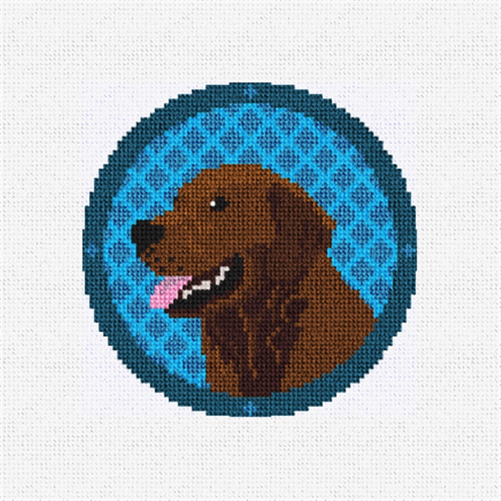 Holiday Chocolate Lab Needlepoint Ornament Kit
