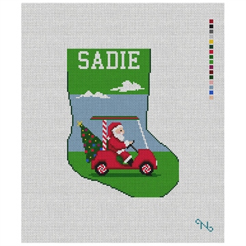 Holiday Golf Mini Stocking Needlepoint Kit
