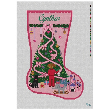 Holiday In The Pink Stocking Needlepoint Kit