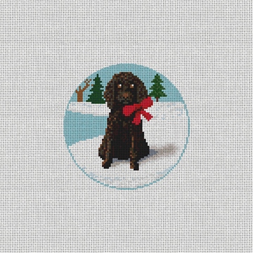 Holiday Poodle Needlepoint Ornament Kit