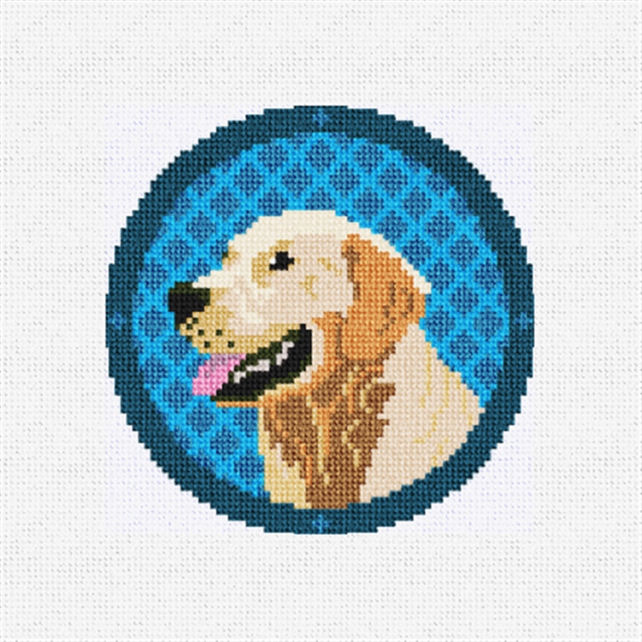 Holiday Retriever Needlepoint Ornament Kit