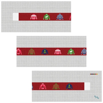 Holiday Sweater Needlepoint Belt Kit Stitched Preview