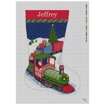 Holiday Train Stocking Needlepoint Kit
