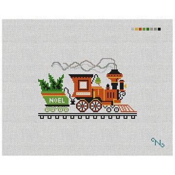 Holiday Train Vintage Card Needlepoint Kit