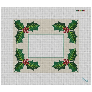 Holly Days Picture Frame Needlepoint Kit