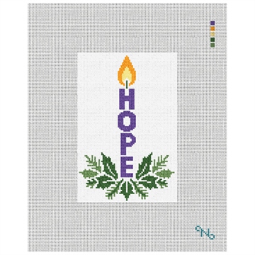 Hope Advent Candle Needlepoint Ornament Kit Stitched Preview