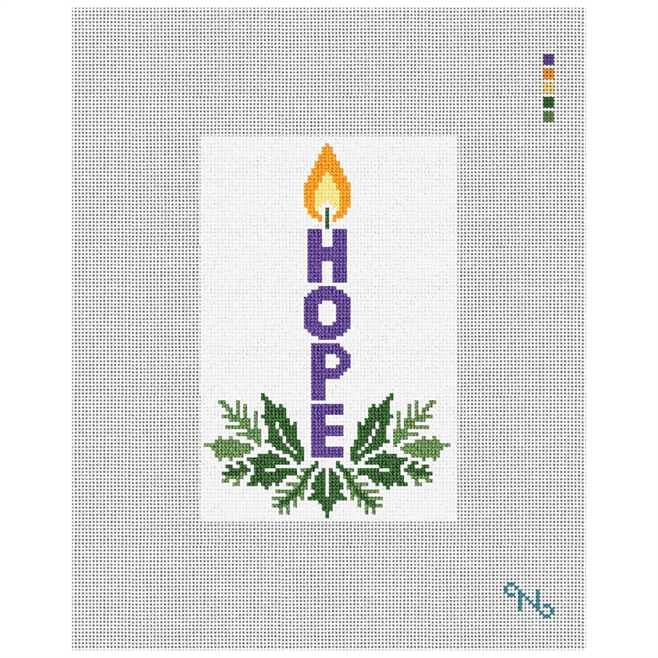 Hope Advent Candle Needlepoint Ornament Kit Stitched Preview