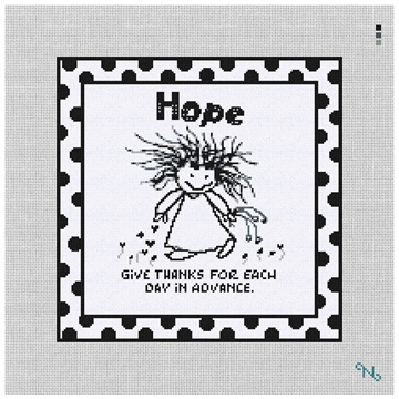 Hope Needlepoint Kit Stitched Preview