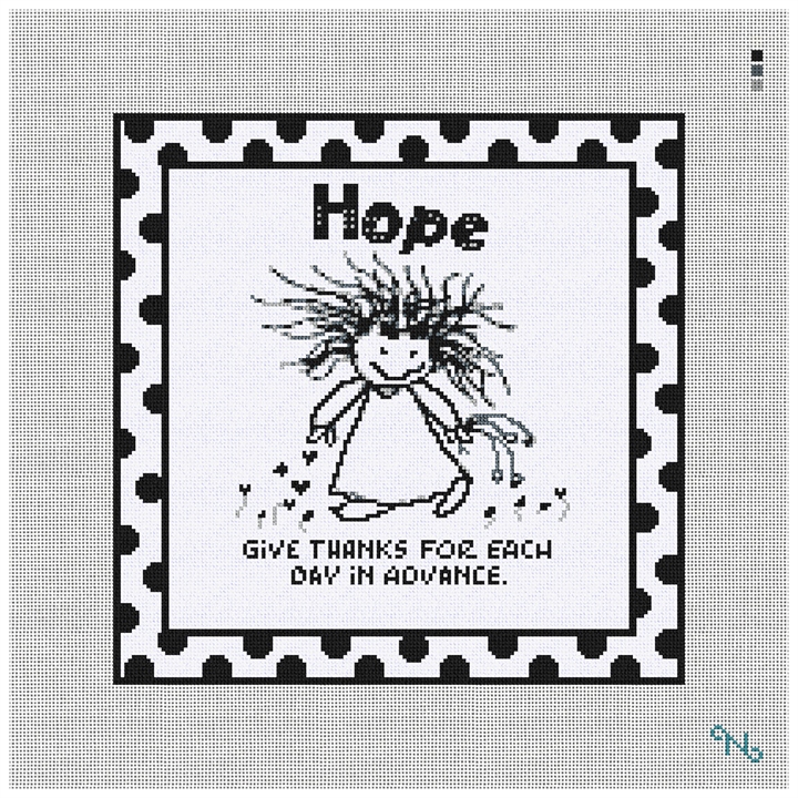 Hope Needlepoint Kit Stitched Preview