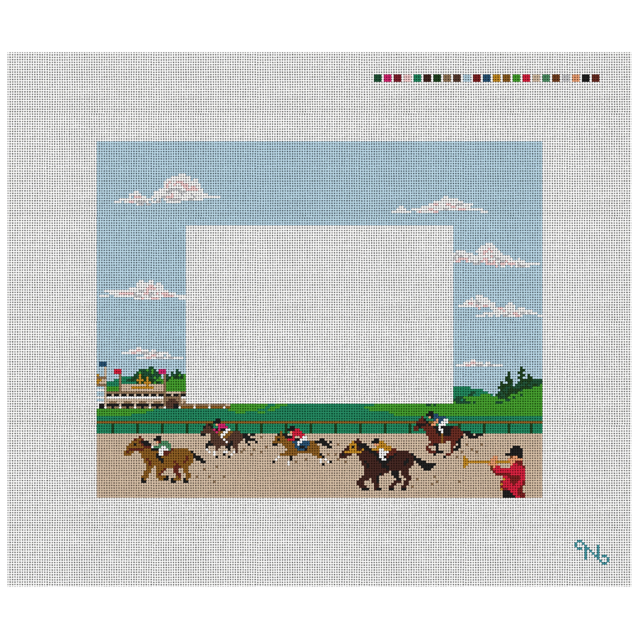 Horse Racing Picture Frame Needlepoint Kit