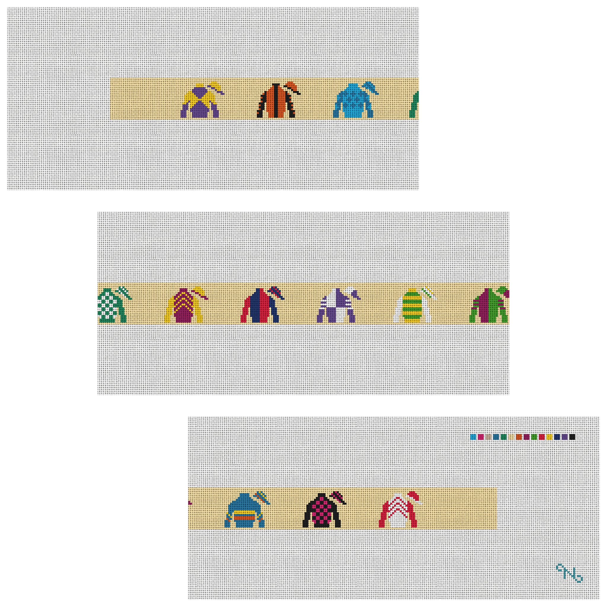 Horse Racing Silks Needlepoint Belt Kit