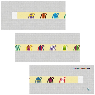 Horse Racing Silks Needlepoint Belt Kit Stitched Preview