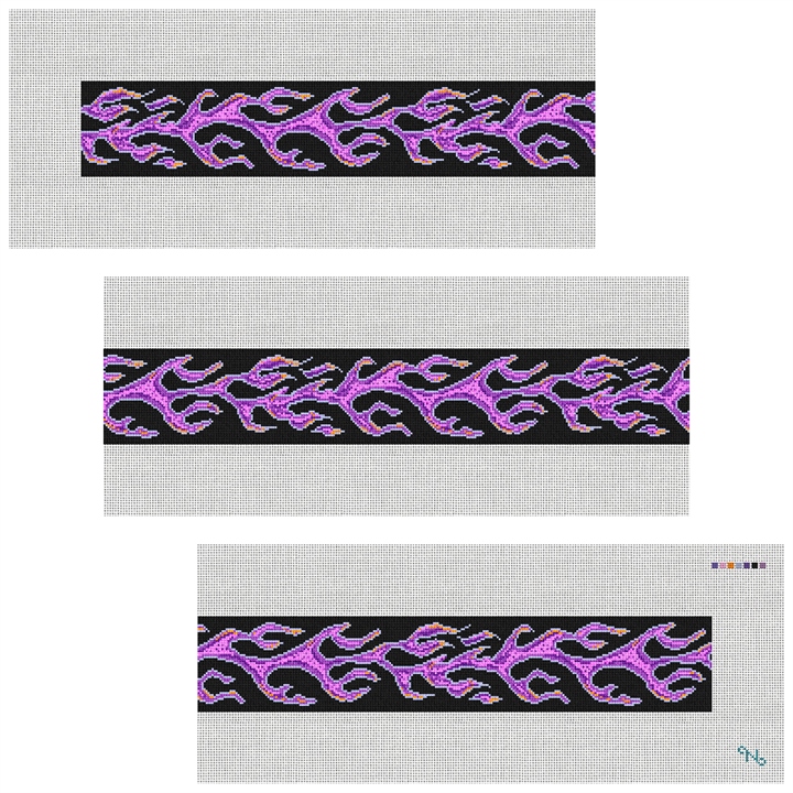 Hot Flames Purse Guitar Strap Needlepoint Kit Stitched Preview