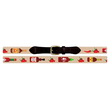 Hot Sauce Needlepoint Belt