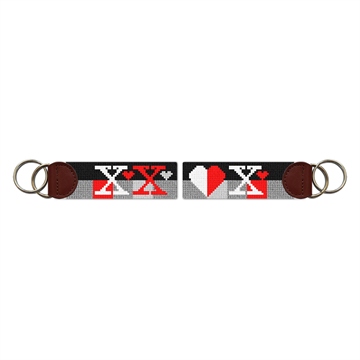 Hugs and Kisses Needlepoint Key Fob