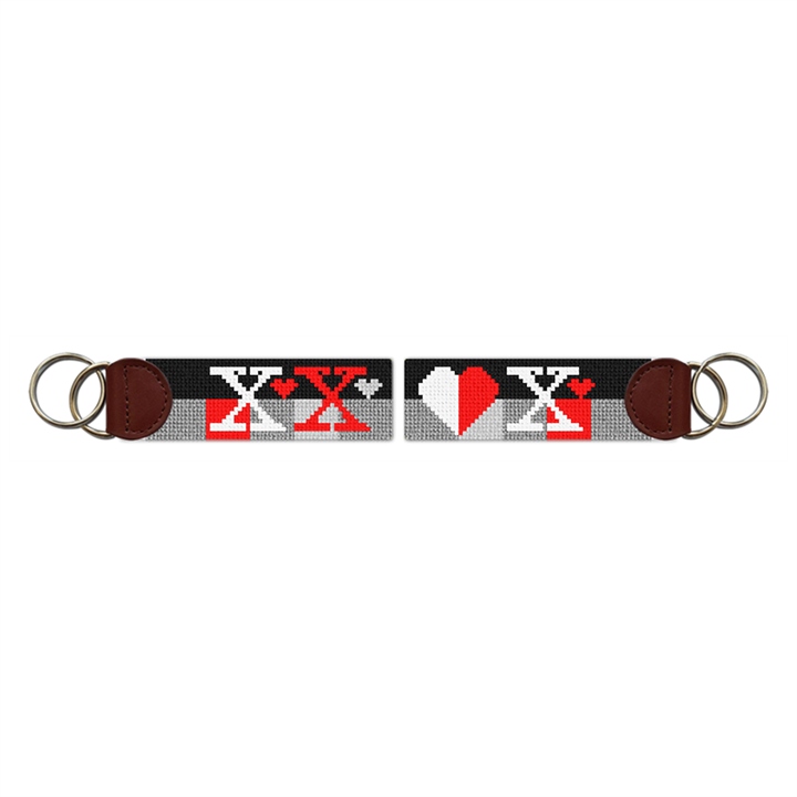 Hugs and Kisses Needlepoint Key Fob 