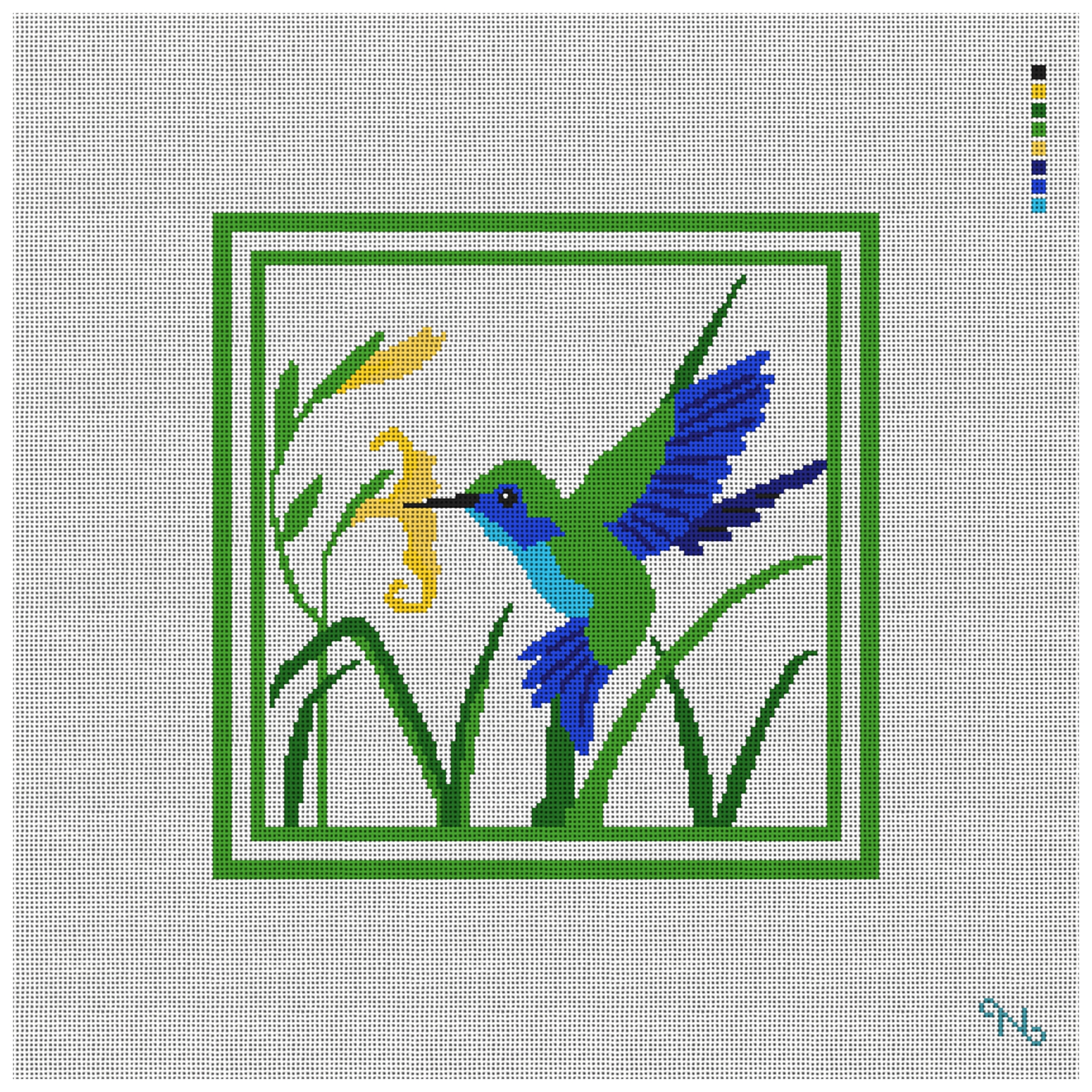 Hummingbird Needlepoint Pillow Kit