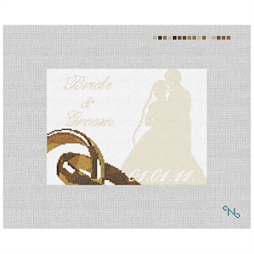 I Do Wedding Ring Pillow Kit Stitched Preview