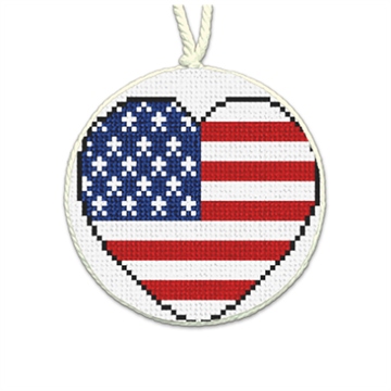 I Love America Needlepoint Ornament