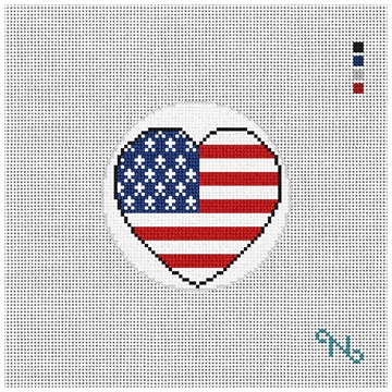 I Love America Needlepoint Ornament Kit Stitched Preview