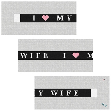 I Love My Wife Needlepoint Belt Kit Stitched Preview