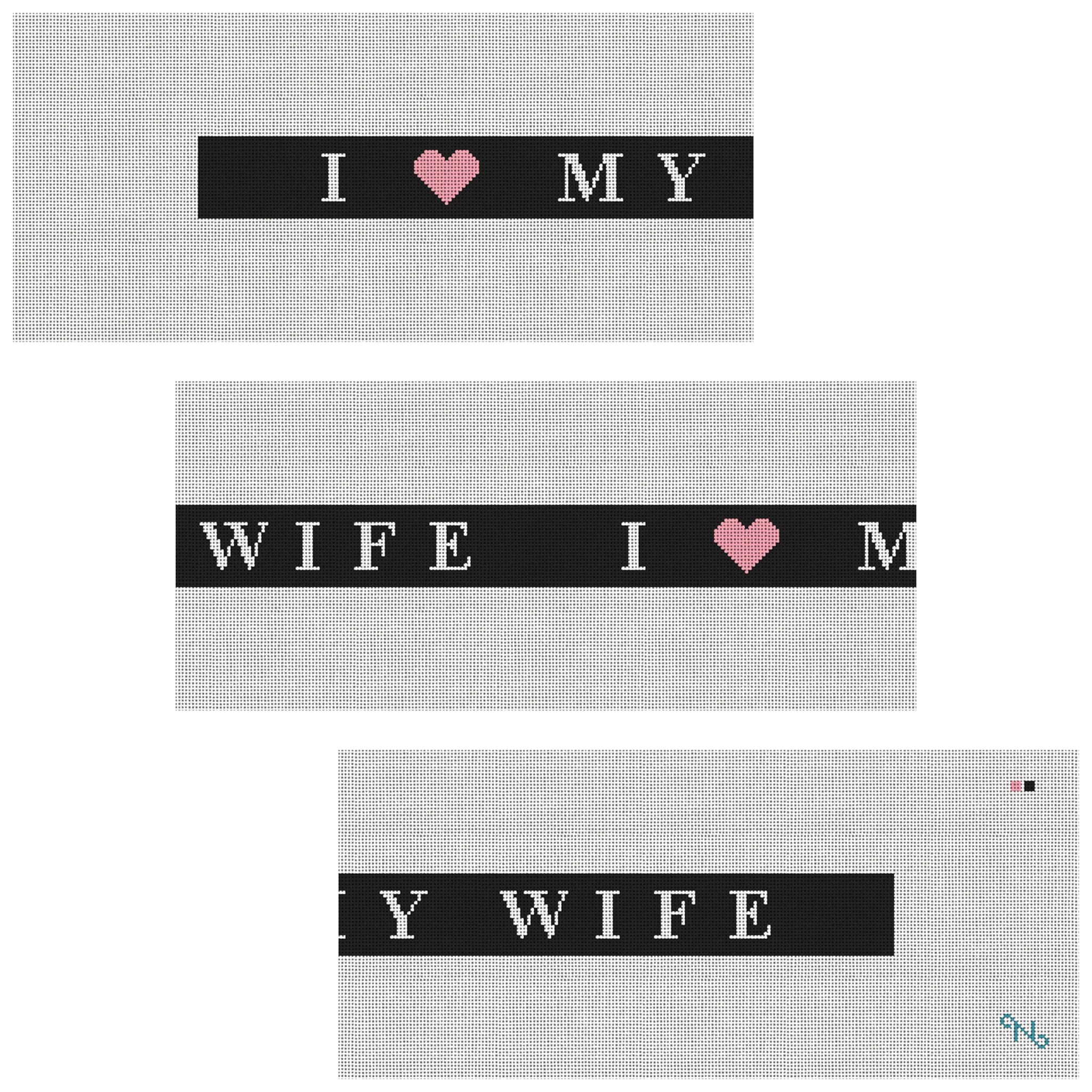 I Love My Wife Needlepoint Belt Kit