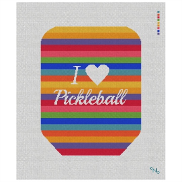 I Love Pickleball Paddle Cover Needlepoint Kit
