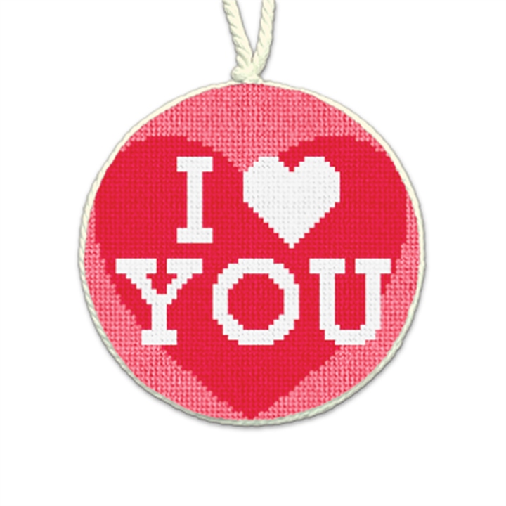 I Love You Needlepoint Ornament 