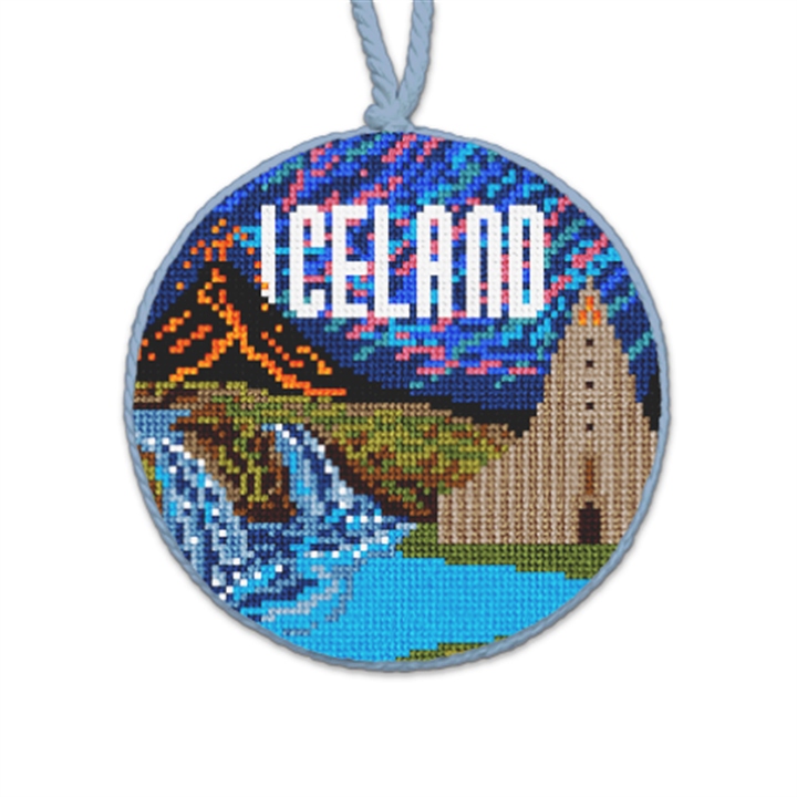 Iceland Needlepoint Ornament 