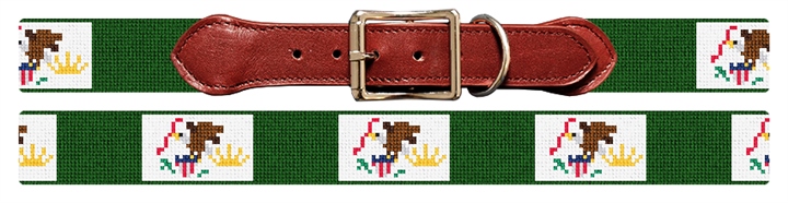 Illinois Flag Needlepoint Dog Collar