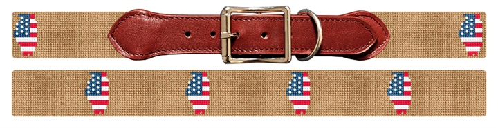 Illinois State Needlepoint Dog Collar