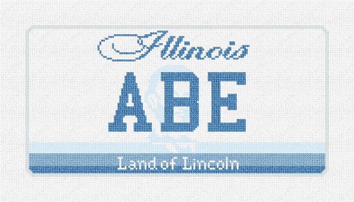 Illinois Vanity Plate Needlepoint Pillow Kit
