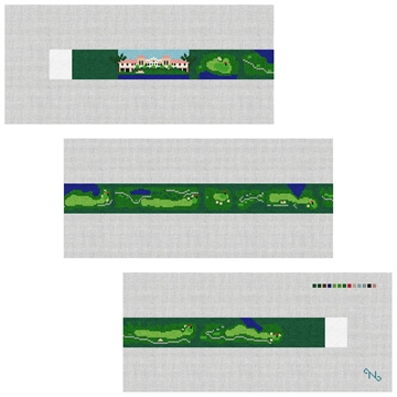 Imperial Golf Course Needlepoint Belt Kit Stitched Preview