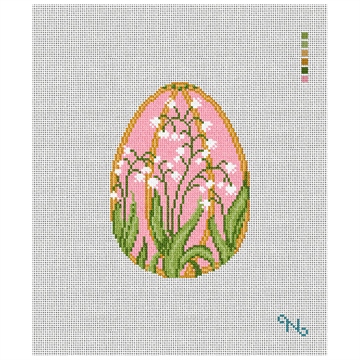 Imperial Lily Easter Egg Needlepoint Kit Stitched Preview