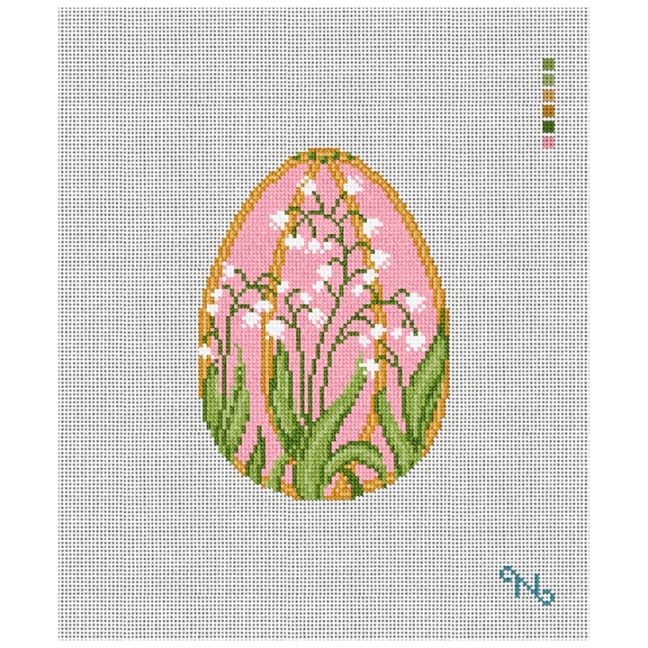 Imperial Lily Easter Egg Needlepoint Kit Stitched Preview