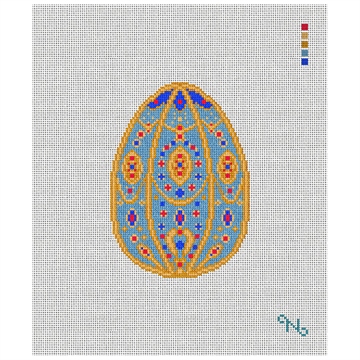 Imperial Renaissance Easter Egg Needlepoint Kit Stitched Preview