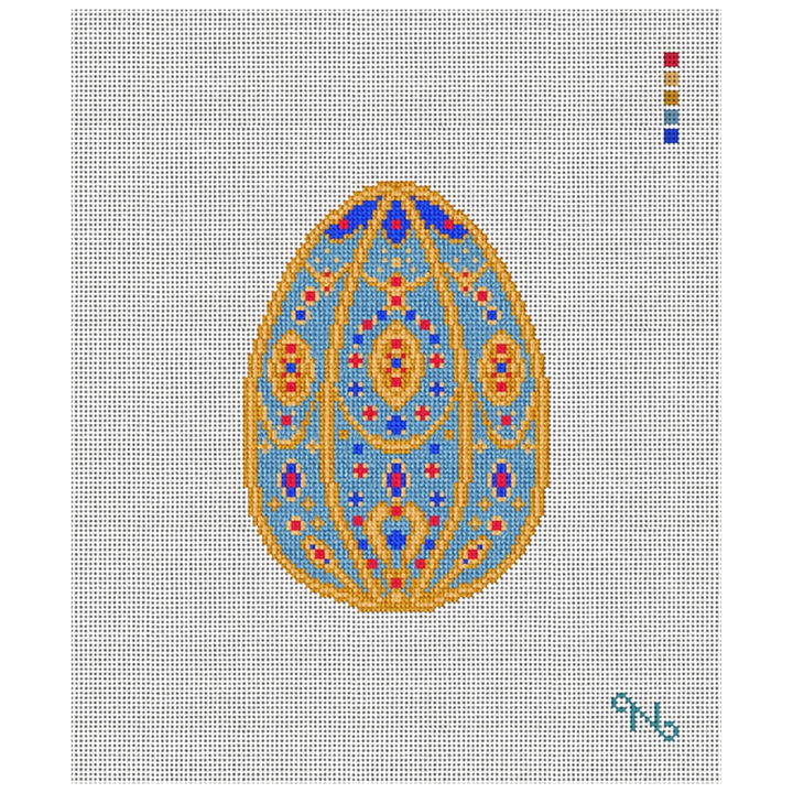 Imperial Renaissance Easter Egg Needlepoint Kit Stitched Preview