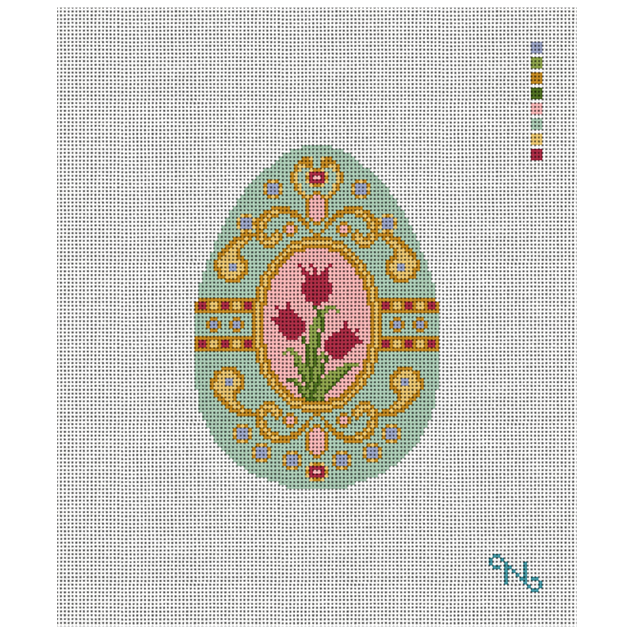 Imperial Tulip Easter Egg Needlepoint Kit