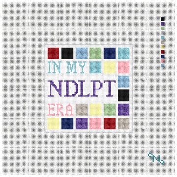 In My Era Needlepoint Coaster Ornament Kit Stitched Preview