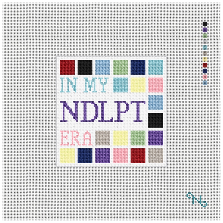 In My Era Needlepoint Coaster Ornament Kit Stitched Preview