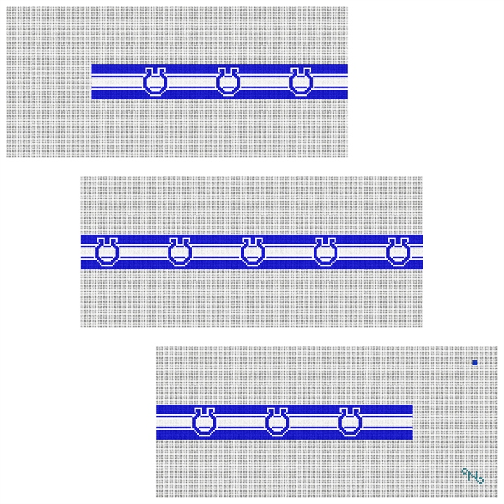 Indianapolis Needlepoint Belt Kit Stitched Preview