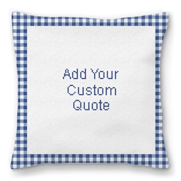 Indigo Gingham Personal Needlepoint Pillow