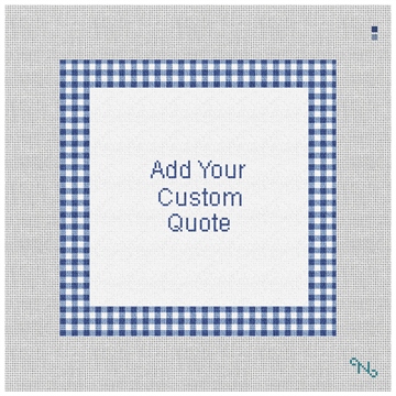 Indigo Gingham Personal Needlepoint Pillow Kit Stitched Preview