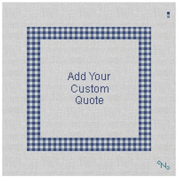 Indigo Gingham Personal Needlepoint Pillow Kit