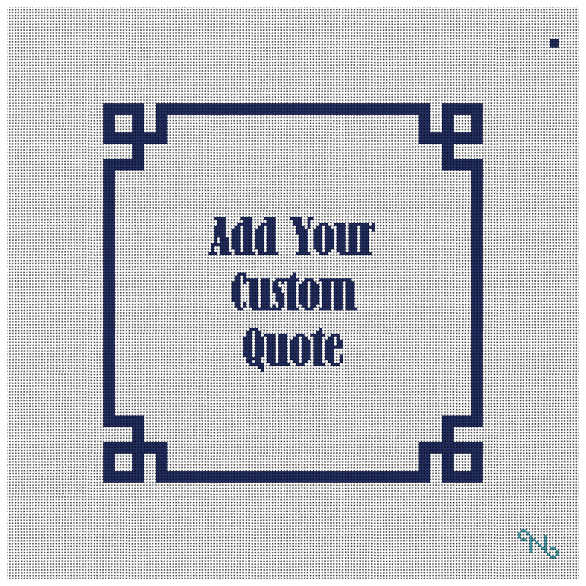 Indigo Greek Key Personal Needlepoint Pillow Kit