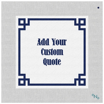 Indigo Greek Key Personal Needlepoint Pillow Kit Stitched Preview