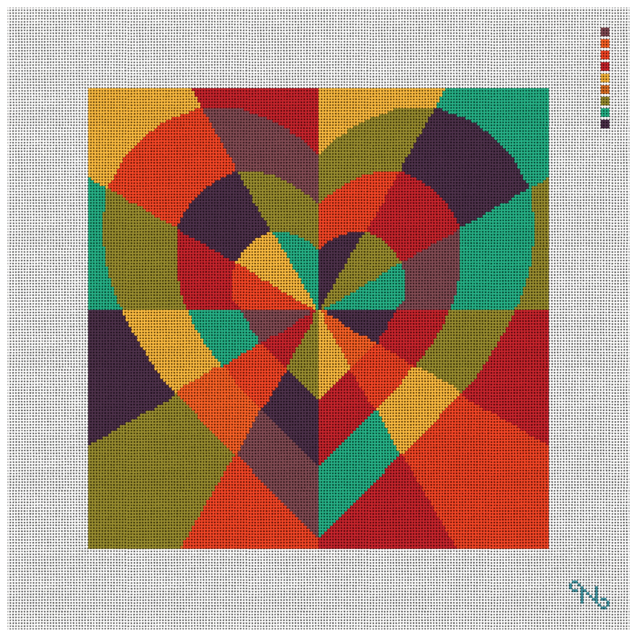 Inlaid Heart Needlepoint Kit