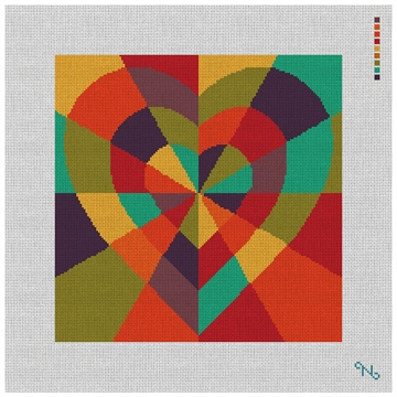 Inlaid Heart Needlepoint Kit